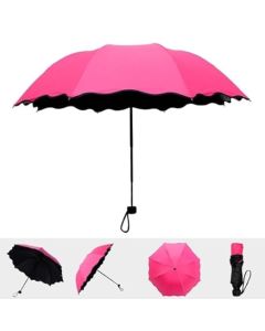 Hellion Floral Pattern Umbrella – Water-Activated Design, Assorted Colours, Scalloped Edge, Compact Folding