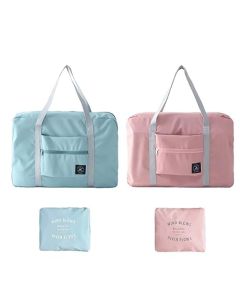 Hellion Foldable Nylon Duffle Tote Bag – Portable Waterproof Handbag | Sport, Gym, Weekend, Shopping Luggage | Assorted Colors