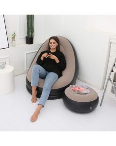 Hellion Inflatable Lounge Chair & Footstool – 2‑in‑1 (Gray)