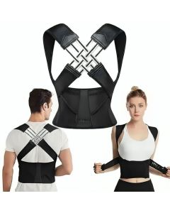Hellion Posture Corrector Belt – Back Support Brace for Pain Relief & Spine Alignment (Black, Universal Size)