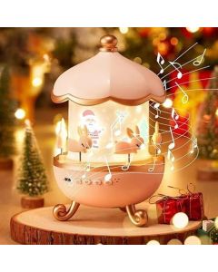 Hellion Rotating Star Projector Night Light – LED Moon & Stars Carousel | 360° Rotation, 7 Colour Modes | 25 cm, Pink | Kids Room & Nursery Decor