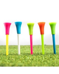 Hellion Cushioned Rubber Top Plastic Golf Tees – 85mm (Pack of 20) | Mixed Colors | Durable, Flexible & Shock-Absorbing Design