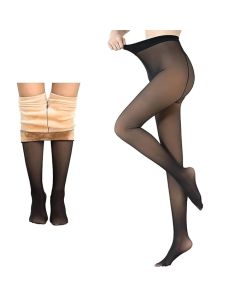 HELLION Women’s Winter Warm Thick Fleece Leggings | Fake Translucent Woolen Stockings | Ultra-Warm Sheer Thermal Jeggings & Tights for Winter