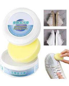 Hellion Multi-Functional Cleaning Cream with Sponge – Shoe Cleaner for Leather, Suede, Rubber & Canvas