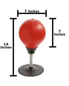 Hellion Desktop Punching Ball – Stress Relief Boxing Ball with Suction Base | 14-Inch Height, Red | Fun Office & Home Stress Reliever