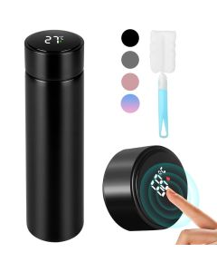 Hellion Smart Water Bottle – 500ml Stainless Steel with LED Temperature Display & Double-Wall Vacuum Insulation (Black)