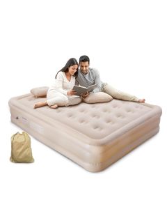 Hellion Double Bed Air Mattress Inflatable Queen Size Bed with Built-in Electric Pump 200x150x40 cm