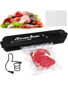Hellion 2-in-1 Electric Vacuum Sealer Machine – Automatic Food Saver with Dry & Moist Modes, 10 Bags Included (Black)