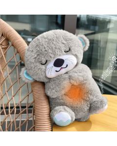 Hellion Breathing Teddy Otter – Glowing Musical Plush for Baby | Sensory Sleep Light with Rhythmic Breathing Simulation | Soothing Sound & Kids Room Décor | Valentine’s Gift