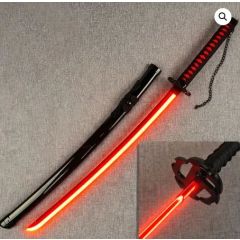 Bleach Black Wooden LED Katana 104cm – Anime Cosplay Sword with Light-Up Blade