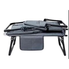 Hellion 5-in-1 Adjustable Folding Bed 200KG Capacity – Portable Recliner Cot with Cushion & Pillow, Heavy-Duty Grey Guest & Camping Bed