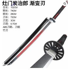 Tanjiro Red Blade Wooden Katana 104cm – Demon Slayer Anime Cosplay Sword