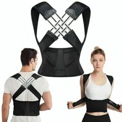 Hellion Posture Corrector Belt – Adjustable Back Support Brace for Pain Relief & Spine Alignment | Universal Size | Black