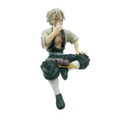 Demon Slayer Sanemi Shinazugawa 15CM Perching Sitting Eating Action Figure – PVC Anime Collectible Figurine Toy