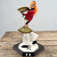 Douma 30CM Action Figure Collectible Statue – Demon Slayer Upper Moon PVC Figurine with Display Base & Fan Accessories