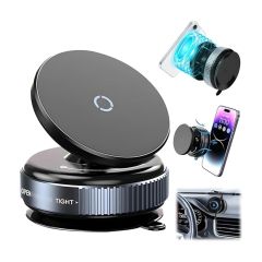 360° Adjustable Magnetic Vacuum Suction Phone Mount – Ultra Strong Car Dashboard, Desk & Wall Holder for Universal Smartphones