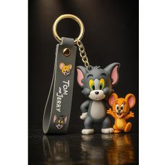 Tom and Jerry 3D Keychain – Cute Cartoon Keyring Set, Kids & Collectible Accessories