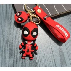 Black Deadpool 3D Keychain – Marvel Superhero PVC Keyring for Keys, Bags & Collectors