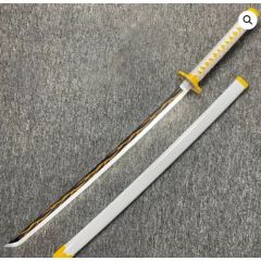 Zenitsu Wooden LED Katana 104cm – Demon Slayer Cosplay Sword with Light-Up Blade