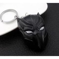 Black Panther Face Metal Keychain – Marvel Superhero Alloy Keyring for Keys & Bags