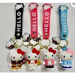 Kitty 4 Design 3D Keychain – Cute Cat Keyring Set, Cartoon Animal Accessories for Kids & Gifts